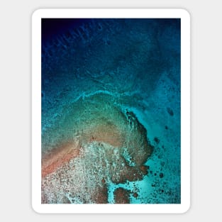 Coral swirl at Cocos atoll. Aerial. Sticker